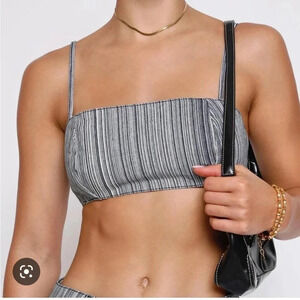 NWT Tiger Mist. Chantelle Denim Crop Top Size S